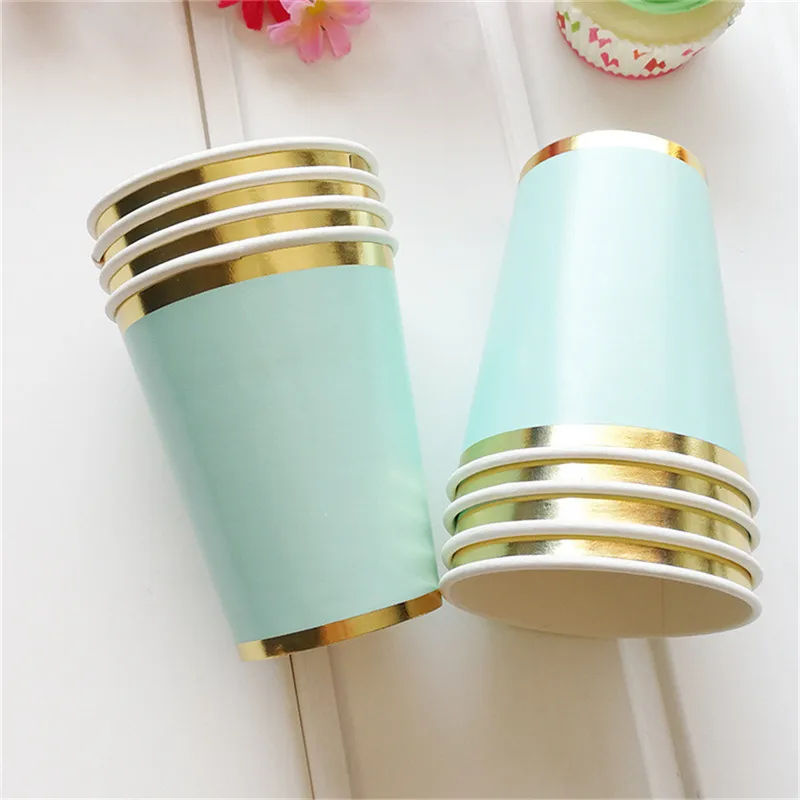 Одноразовая посуда 8 цветов золотая Мятная зеленая|tableware party|tableware disposabletableware birthday