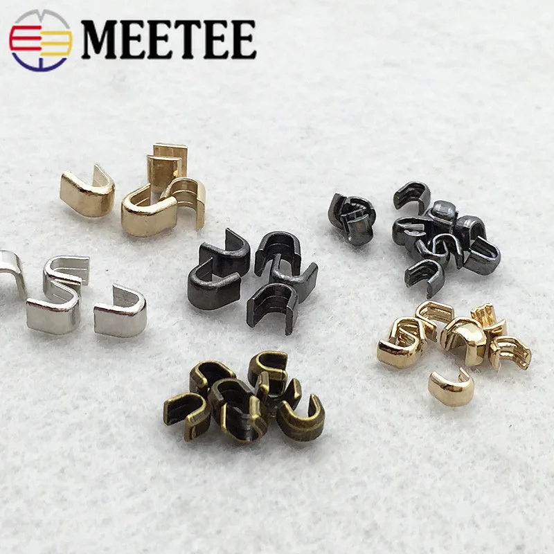 Meetee 20 штук Латунь U Стиль замок-молния, нескользящие носки для 3#5#8#10# металлические нейлоновые пластиковые застежки-молнии для ремонта поделки аксессуар ZA212