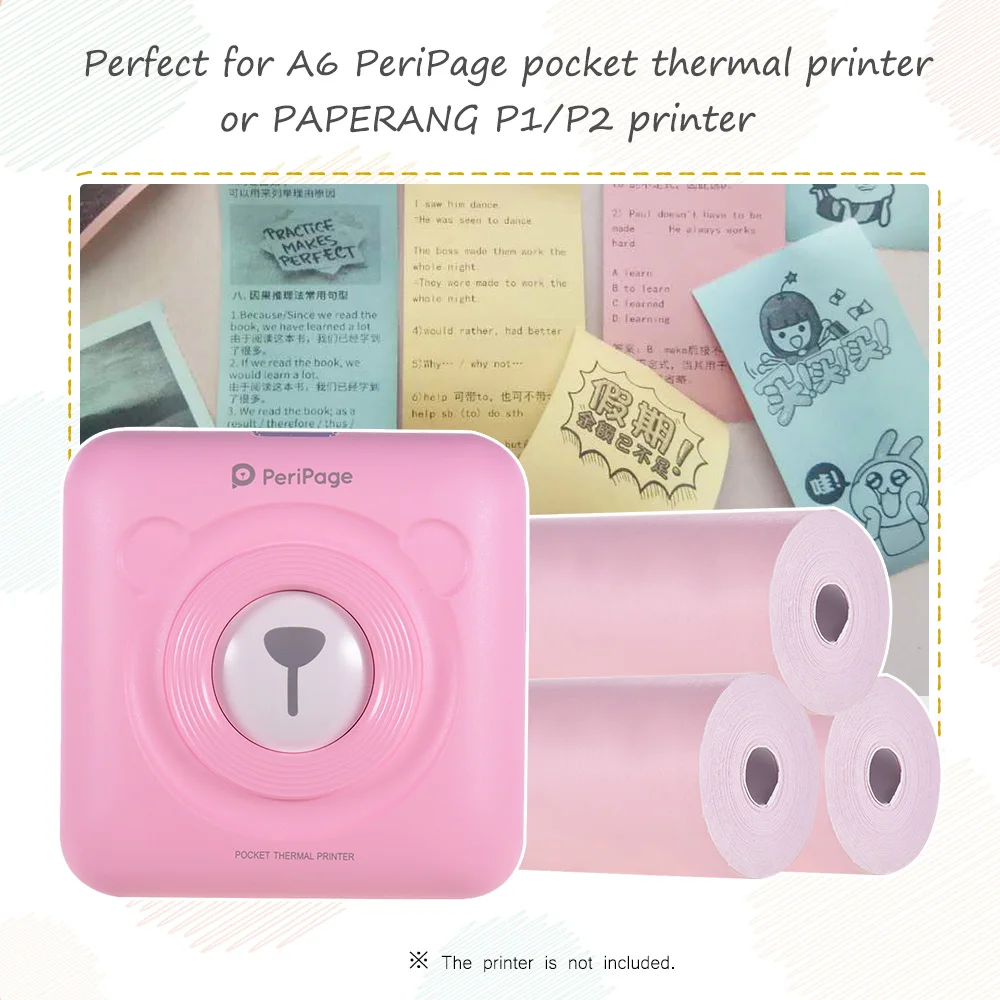

Термальная бумага, рулон купюр, чеков, фотобумага, бумага, прозрачная печать для PeriPage A6, карманный термальный принтер для бумаги ANG P1/P2