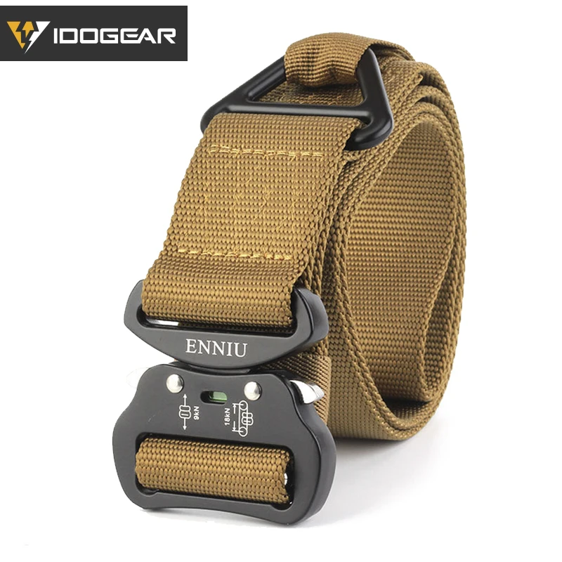 

IDOGEAR 1.75 Inch Quick Release Tactical Belt Military Tactical Adjustable Waist Belts Aluminum Buckle Riggers Airsoft Gear