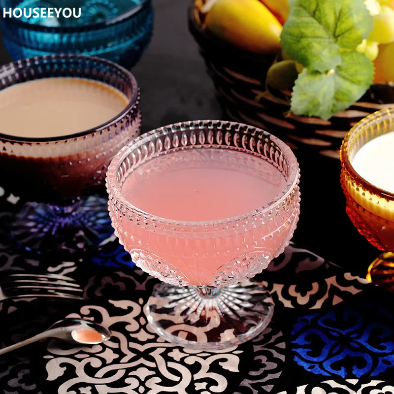 Посуда в европейском стиле ретро со стеклянным тиснением резная посуда миска для