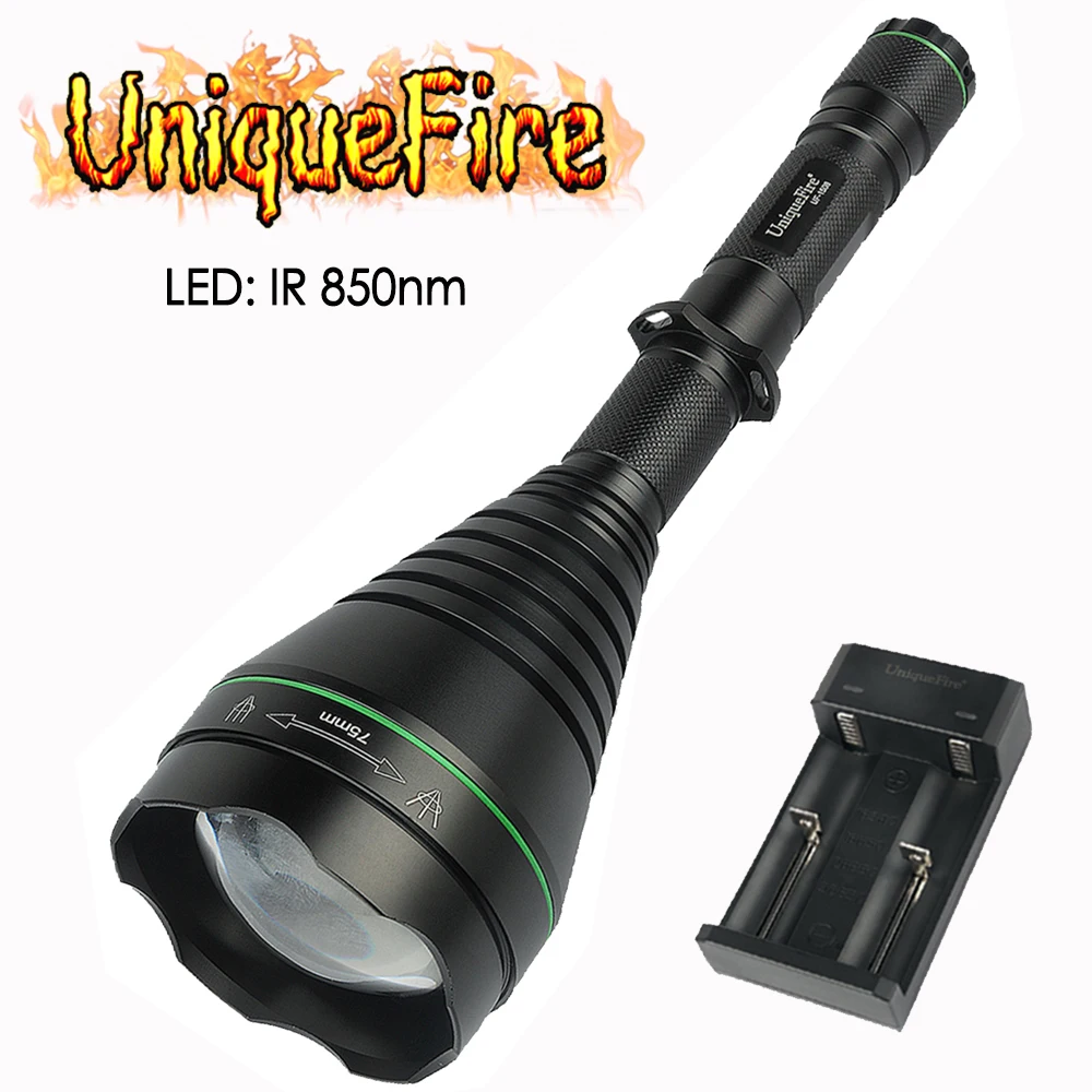UniqueFire 1508 IR 850NM 75 мм выпуклая линза светодиодный фонарик инфракрасный свет ночного