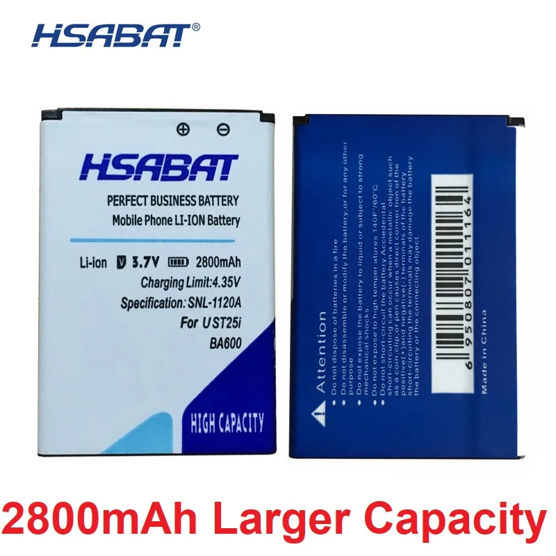 HSABAT 100% новый аккумулятор 2800 мАч BA600 для Sony Ericsson Xperia U ST25i ST25C Kumquat|battery ba600|battery for sony
