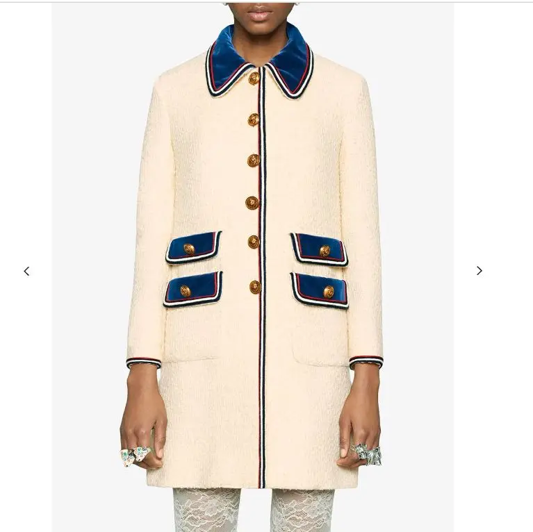 2018 осенне зимнее Брендовое Женское пальто с бархатной отделкой головой льва