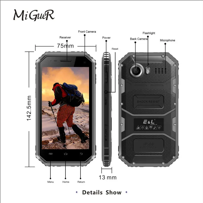 Оригинальный E & L EL W6 смартфон с четырёхъядерным процессором MTK6735 ОЗУ 1 ГБ ПЗУ 8 5 0