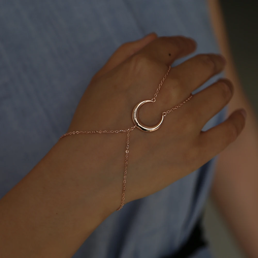 Летний браслет на палец с кольцом раб цепи для женщин ручная цепочка золото