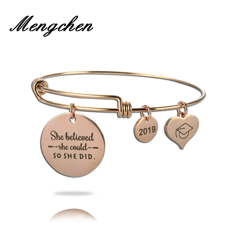 5 шт. новый дизайн она верила что может так сделать регулируемый браслет из