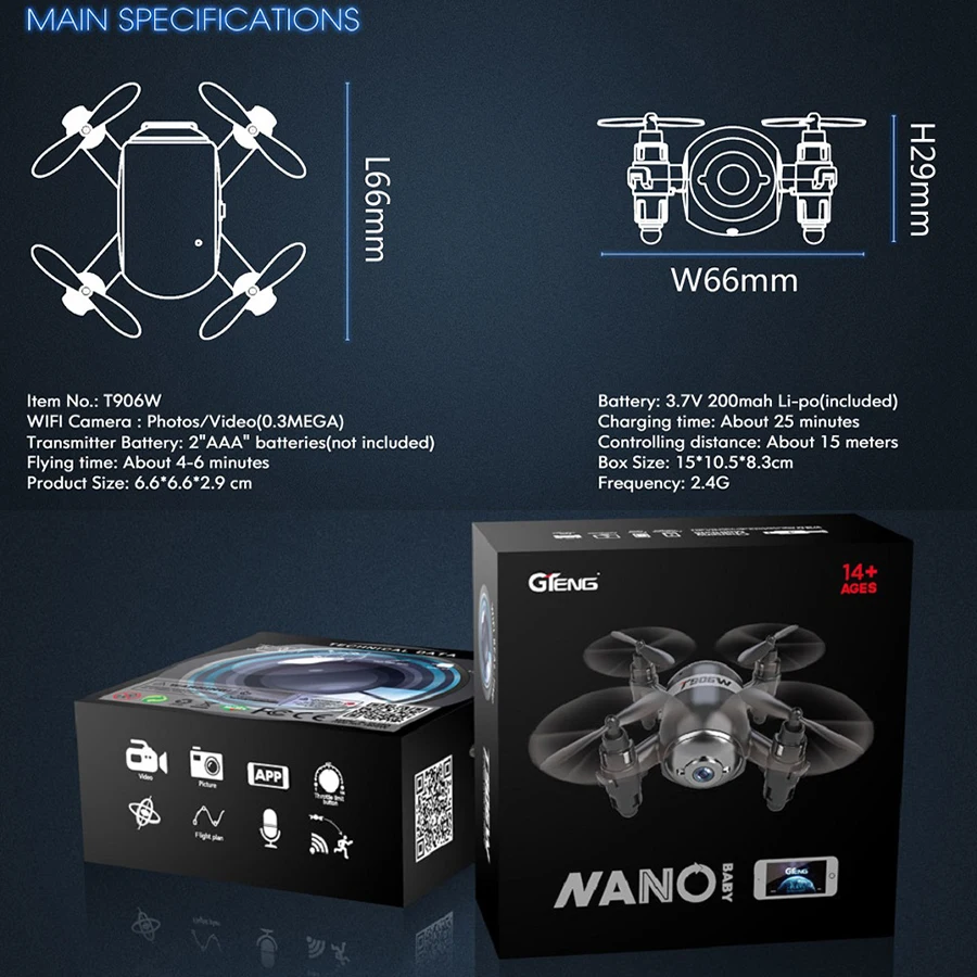 Fpv мини Дрон с Квадрокоптер камерой rc Вертолет Дистанционное управление игрушки
