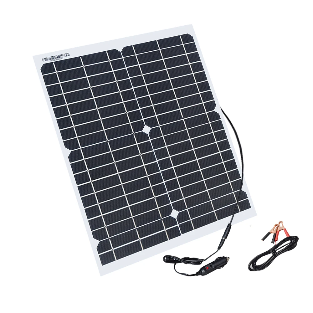 Boguang-panel solar flexible, 20w, 18V, módulo de células solares CC para coche, yate, luz RV, 12v, batería, barco, cargador al aire libre