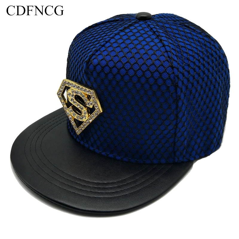 CDF 2019 Мода хип хоп Snapback Бейсболка уличная Алмазная и 3D Супермен логотип