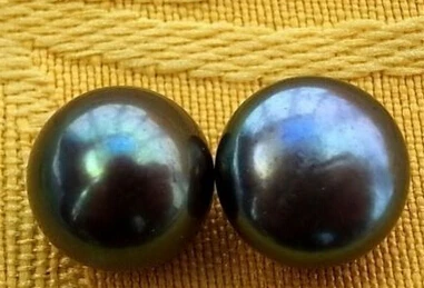hot sell new - -hot 13377 3PAIR 11-12MM BLACK ROUND FRESHWATER PEARL EARRING SILVER | Украшения и аксессуары