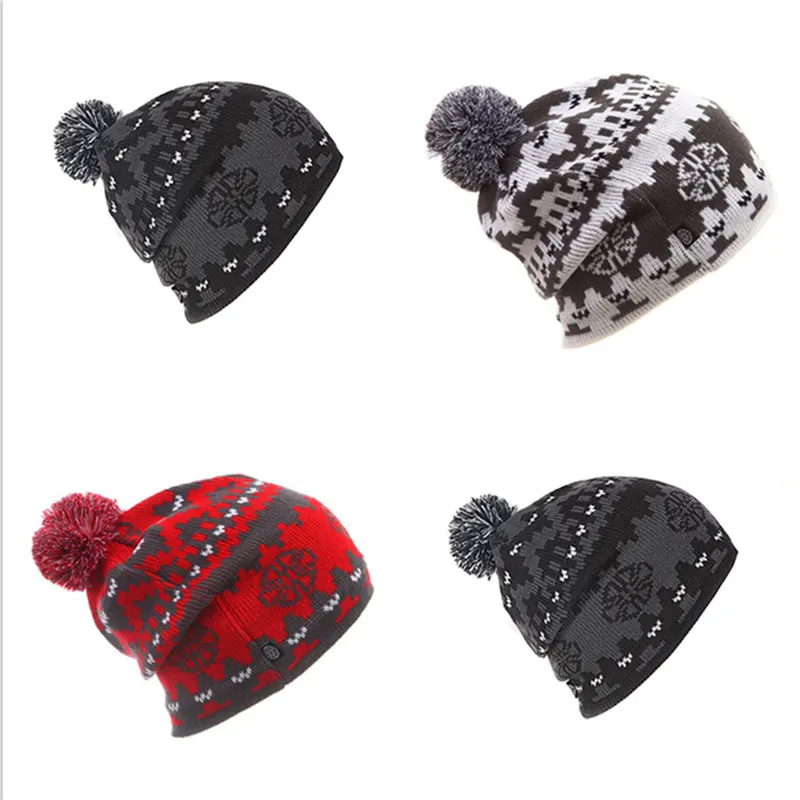 Новинка 2019 зимняя вязаная шапка для катания на лыжах с черепом облегающие шапки