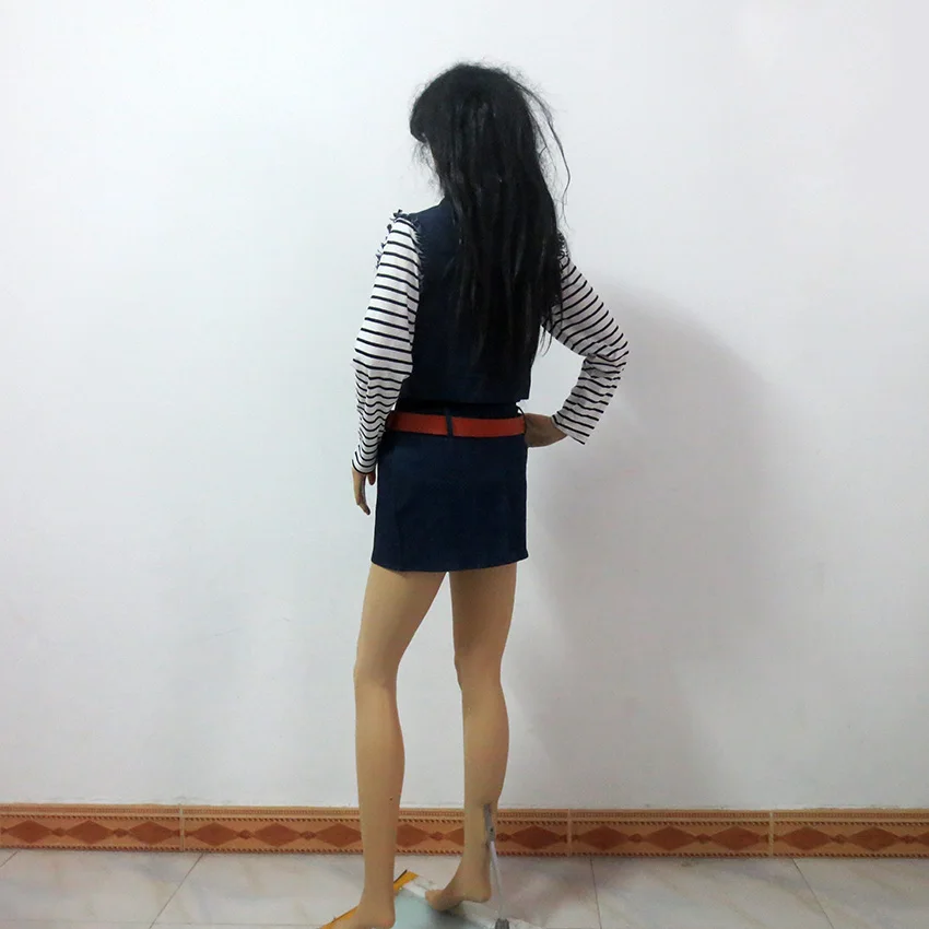 Android 18 лазурь Рождественская вечеринка Хэллоуин униформа наряд косплей костюм