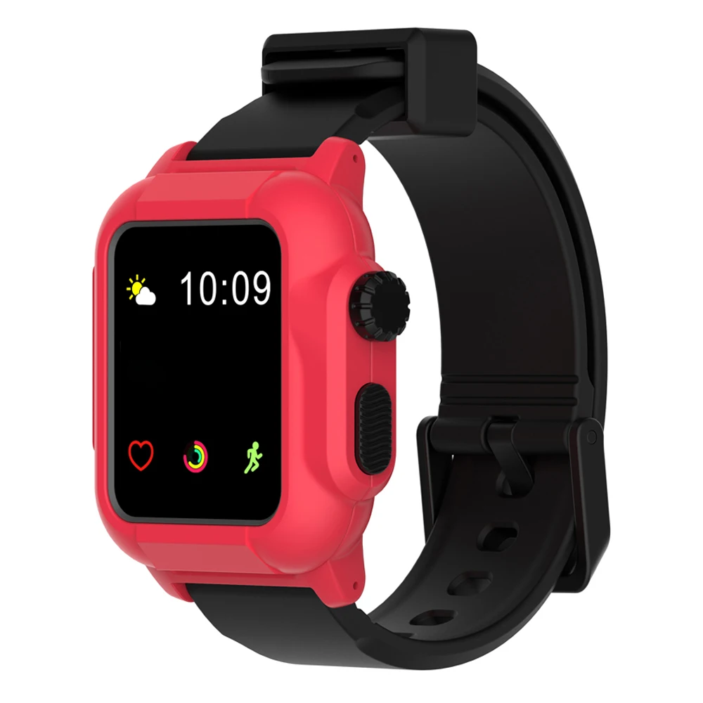 Aivtalk чехол и ремешок совместимы с Apple Watch 42 мм спортивные черные силиконовые