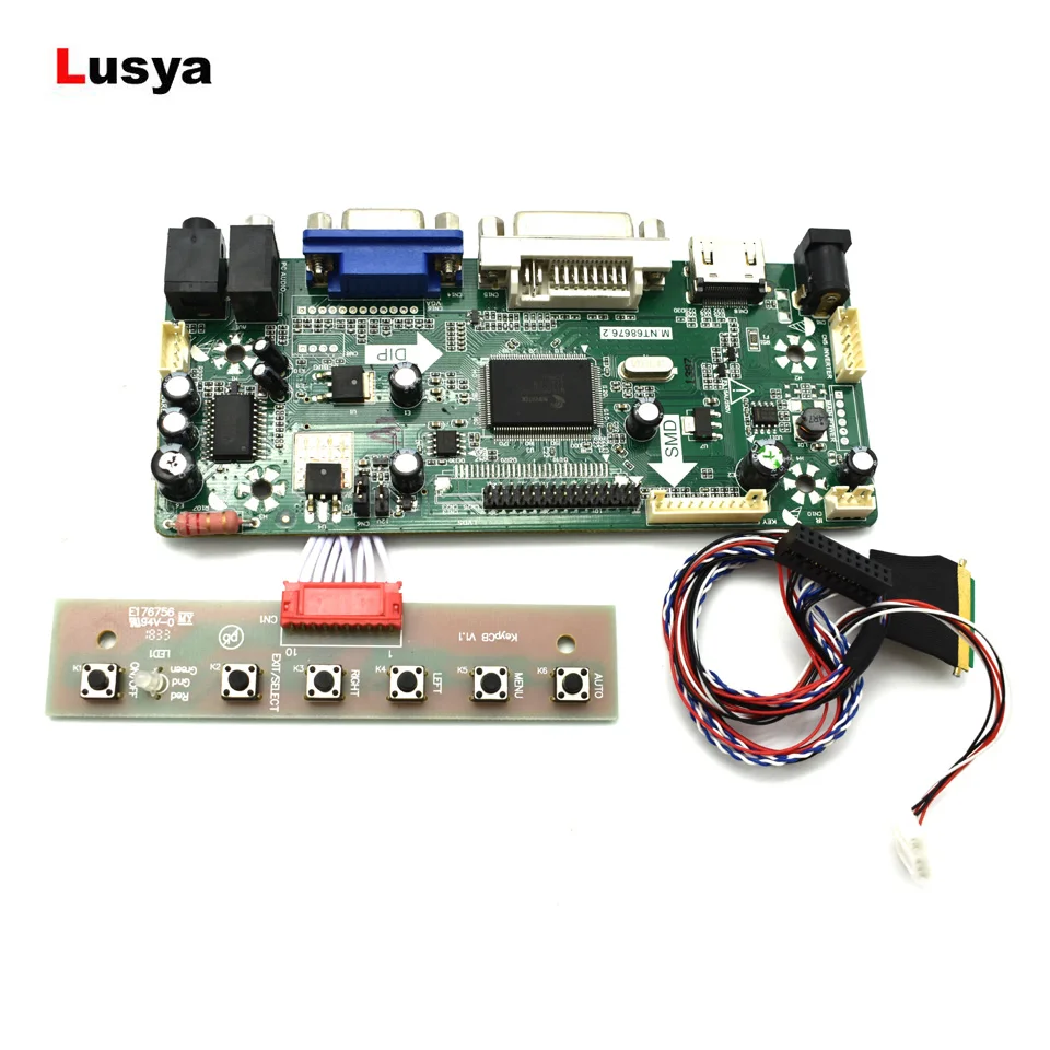 Плата контроллера аудиоинтерфейса HDMI DVI VGA для панели 14 дюймов LP140WH4 BT140GW01 1366*768 LVDS 40