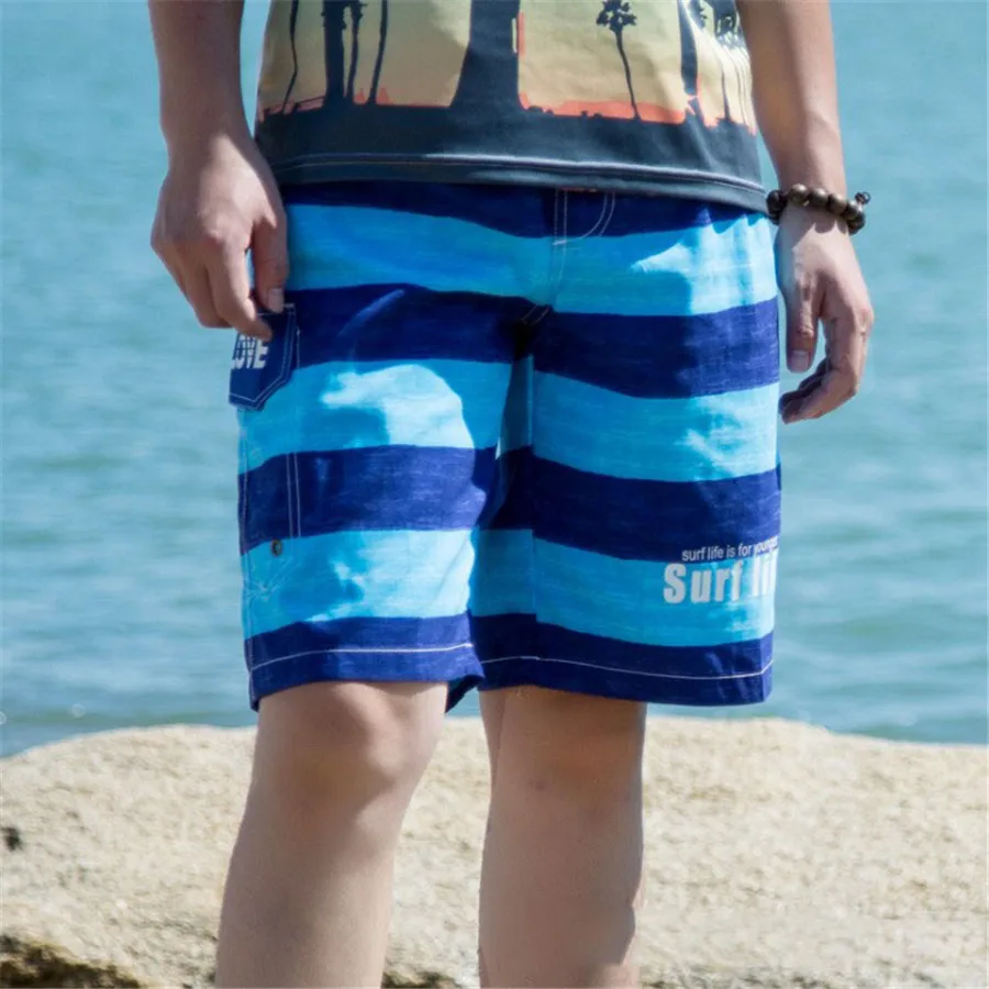 Modis Stripe Swim Шорты Для мужчин лето 2019 Гавайский короткие Повседневное свободные