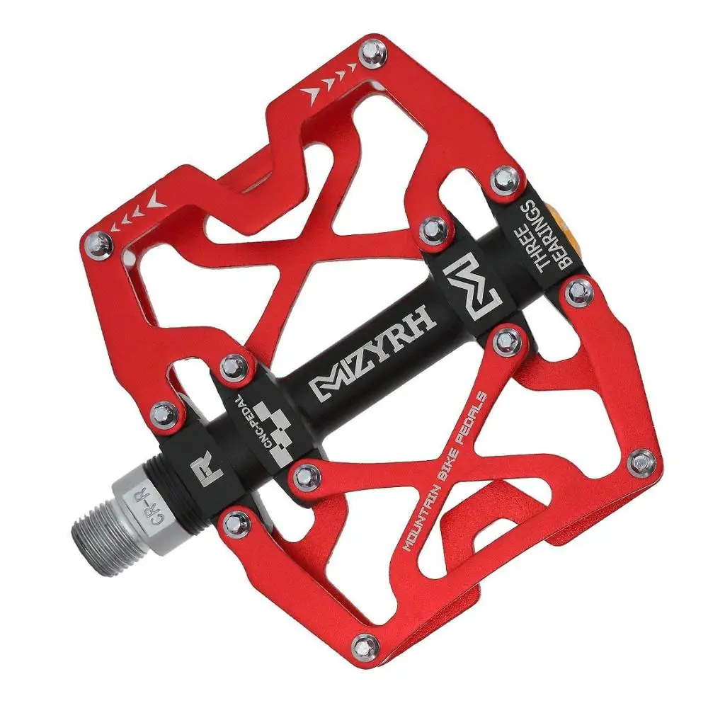 Red MZYRH горные MTB велосипедные широкие педали 9/1" велосипедные герметичные 3 подшипника педали с ЧПУ Обработанные смазочные герметичные подшипники педали на платформе - Цвет: Red