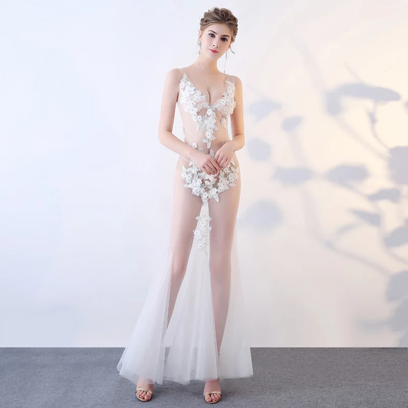 Белое нарядное платье с v образным вырезом из тюля на молнии вечернее vestido de