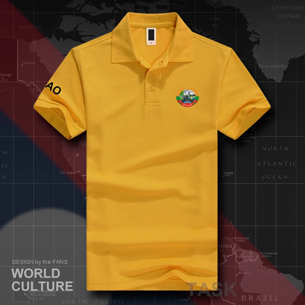 Lao People's Democratic Republic LAO polo shirts men short sleeve white brands printed for country 2018 cotton nation emblem new | Мужская