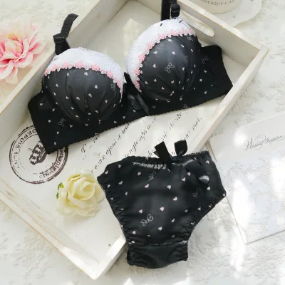 Underwear Suits Girls Lovely Bra Peach Heart Lady Thin Chiffon Lace for Small Breasts Comfortable Breathable Conservative JM01 | Женская