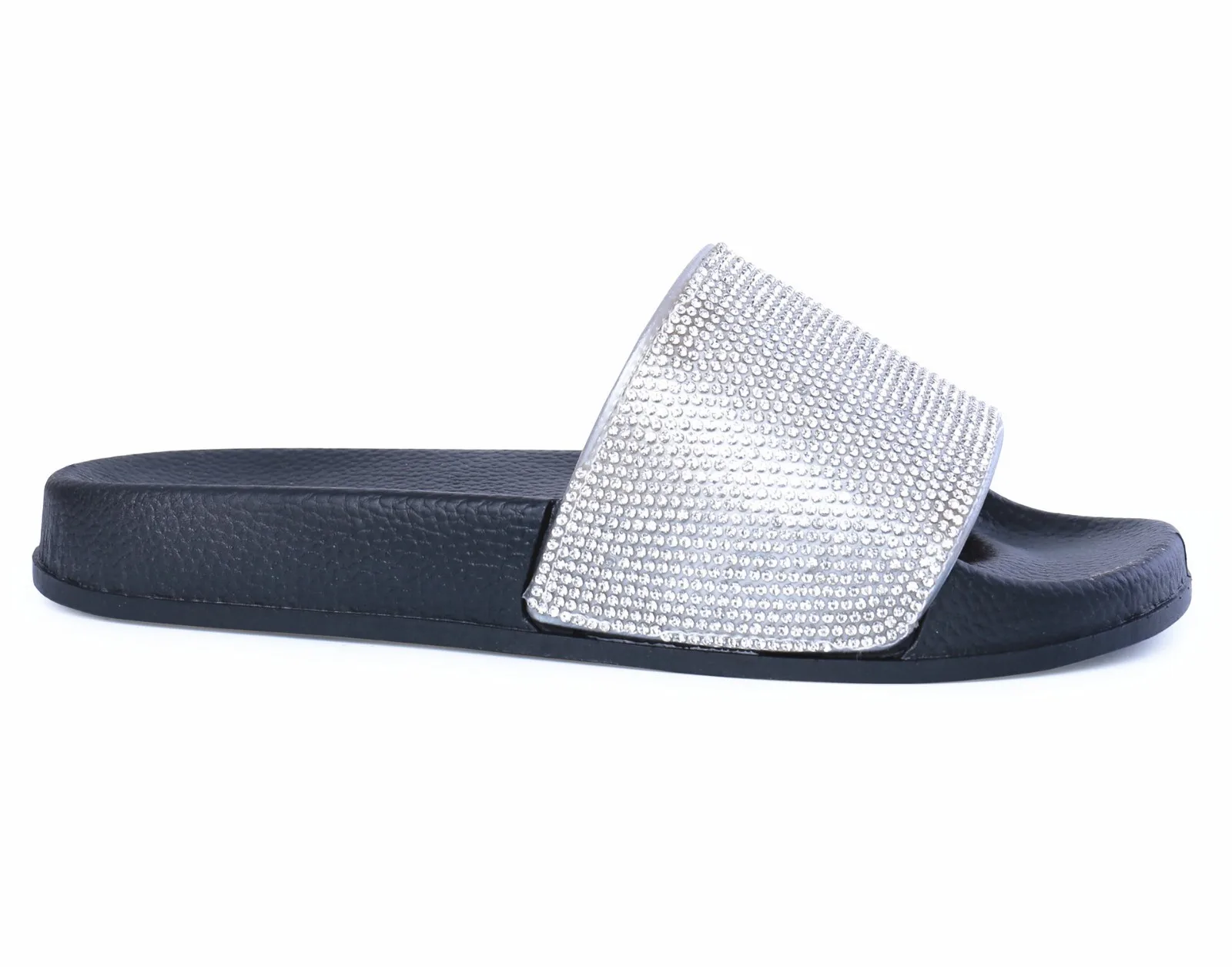 Женские разноцветные шлепанцы со стразами Супермягкие на плоской подошве