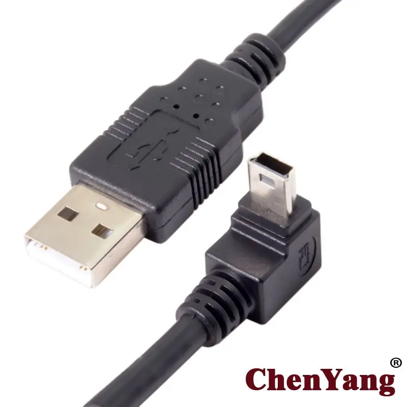 Zihan USB 2 0 A Тип папа до 90 градусов вверх Угловой Mini B 5pin кабель 50 см|Кабели передачи