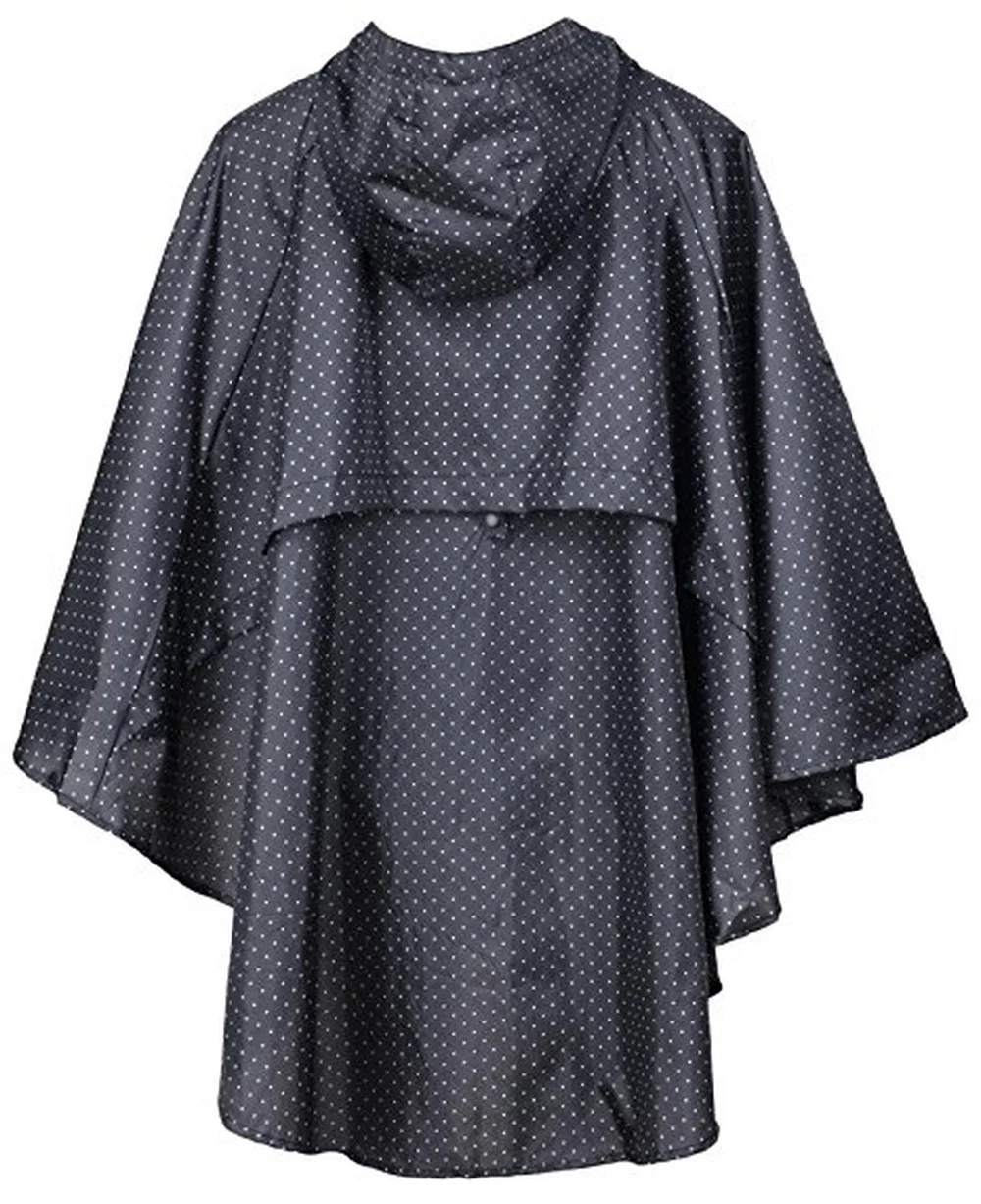 Тонкий дождевик с капюшоном Женский в горошек водонепроницаемый уличный женский