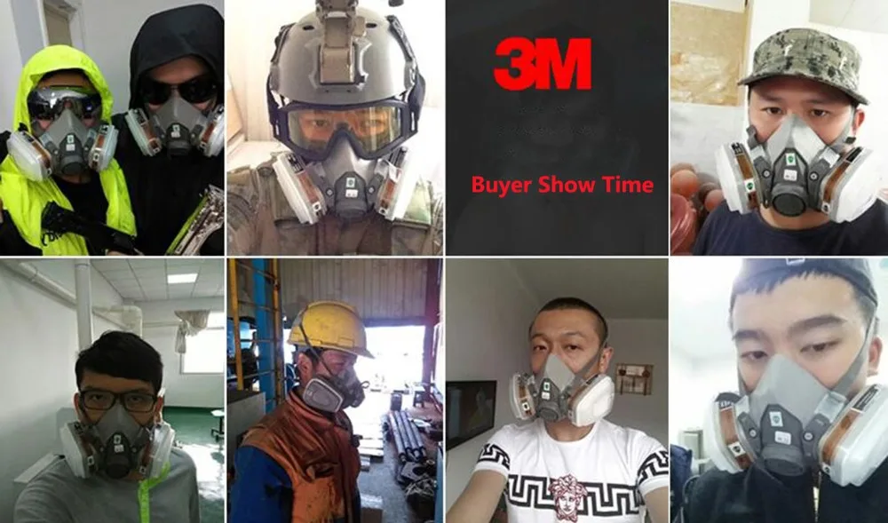 3M 6200 половина лицо 19 в 1 костюм противогаз Опрыскивание картина N95 PM2.5 респираторная Пылезащитная маска с 1100 анти-наушники с шумоподавлением