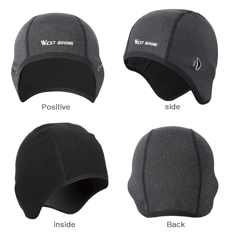 WEST BIKING Cycling Cap Winter Man Woman Sport Windproof Thermal Bicycle Fleece Cap Running Skiing Head Hat Bike Caps