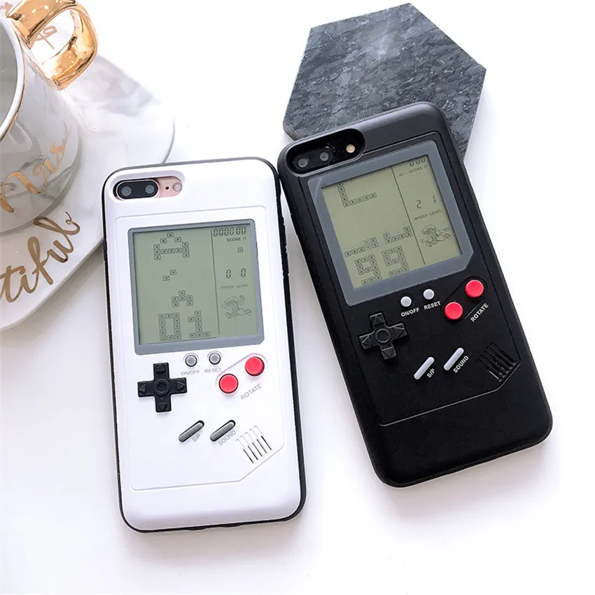 Новинка Tetris Gameboy чехол для iPhone 6 6S Plus чехол с мягкими краями забавная игровая консоль задняя крышка для iPhone X 7 8 Plus чехол s