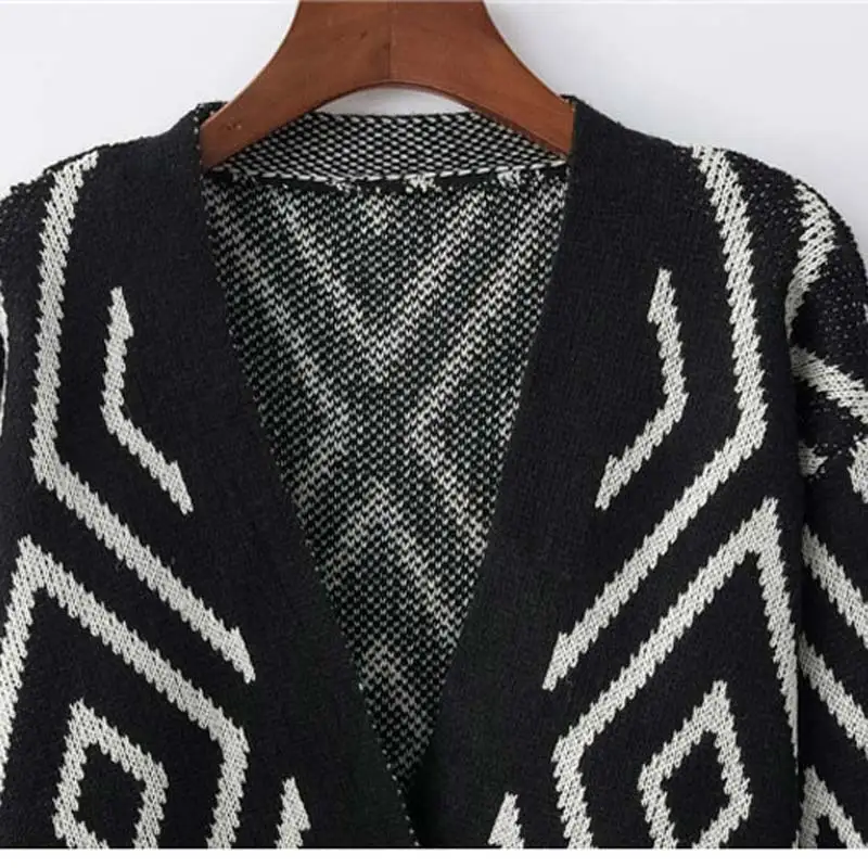 2018 Womens Casual Cardigans Single Breasted Autumn Winter Sweater Back Argyle Knit Coat Casaco Feminino Cardigan MC123 |