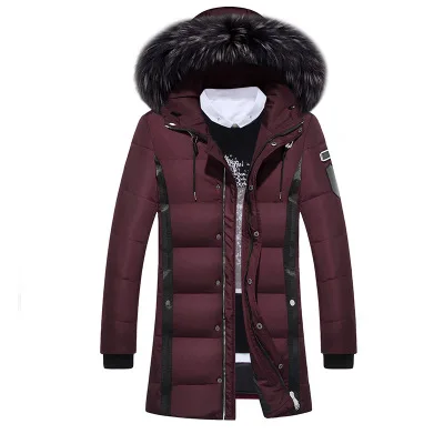dark red Ayunsue высокая имитация енот Мех животных Куртка с воротником Для мужчин S зима Мужские парки мягкий Для мужчин белая утка Подпушка Куртка jaqueta masculino wxf312 - Цвет: dark red