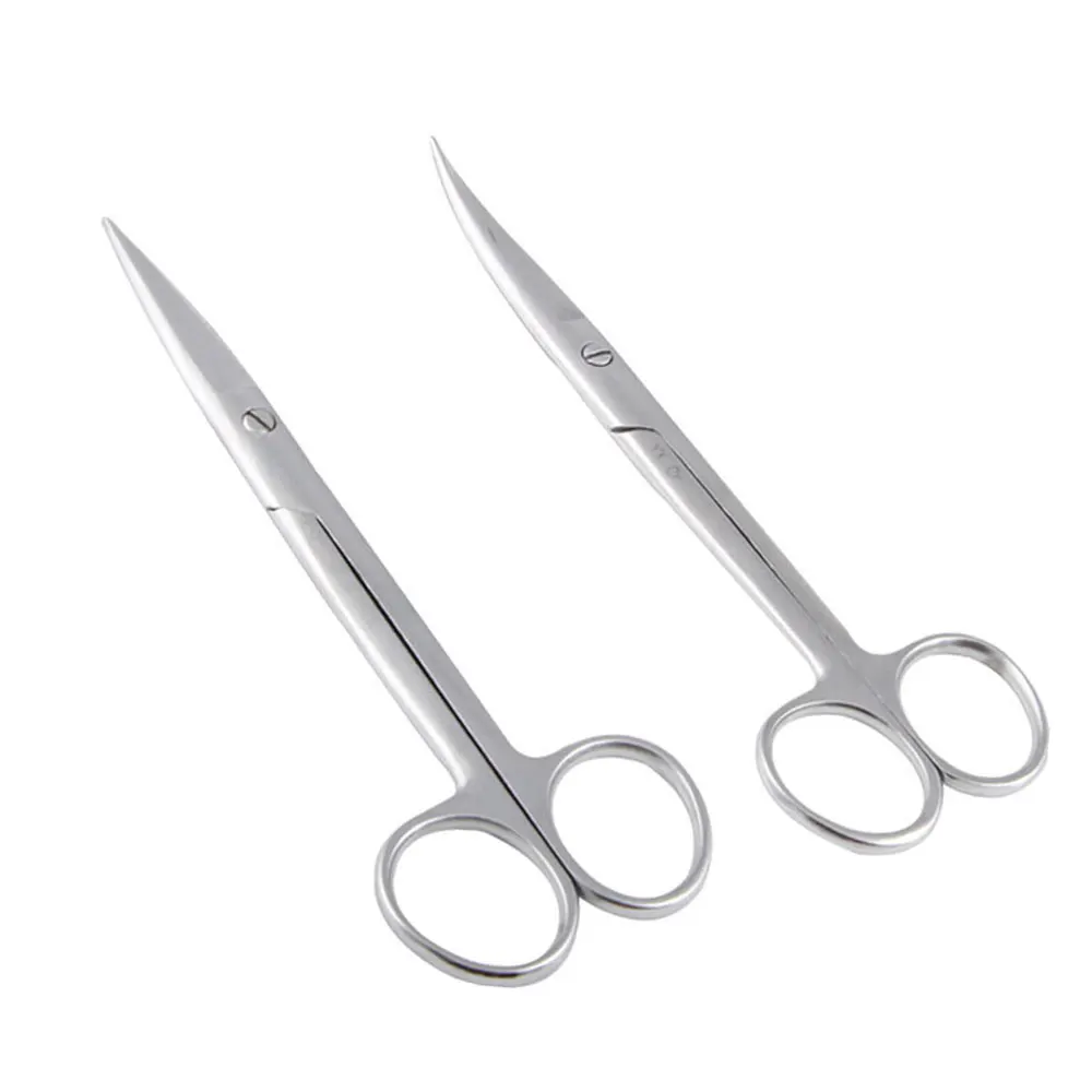 Хирургические ножницы из нержавеющей стали 14 см прямые наконечники изгиба