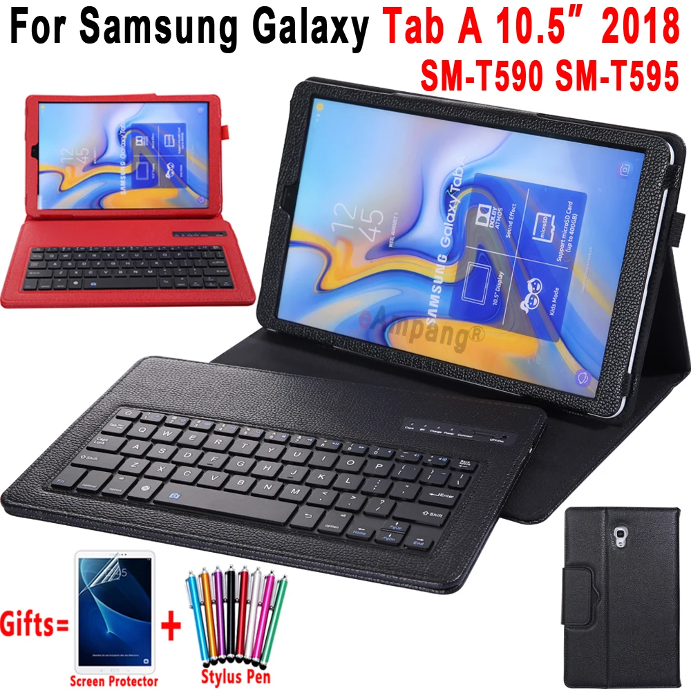 Съемный кожаный чехол с клавиатурой Bluetooth для samsung Galaxy Tab A A2 10,5 T590 T595 SM-T590 чехол с карандашом