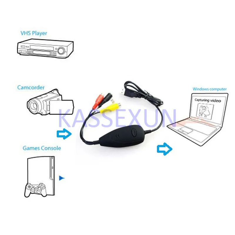2017 new reproductor vhs for any analog RCA input to PC Windows8 free shipping | Компьютеры и офис