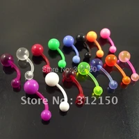 100pcslot wholesale free shipping soft flexible belly ring body piercing jewelry navel rings belly button ring glow in dark