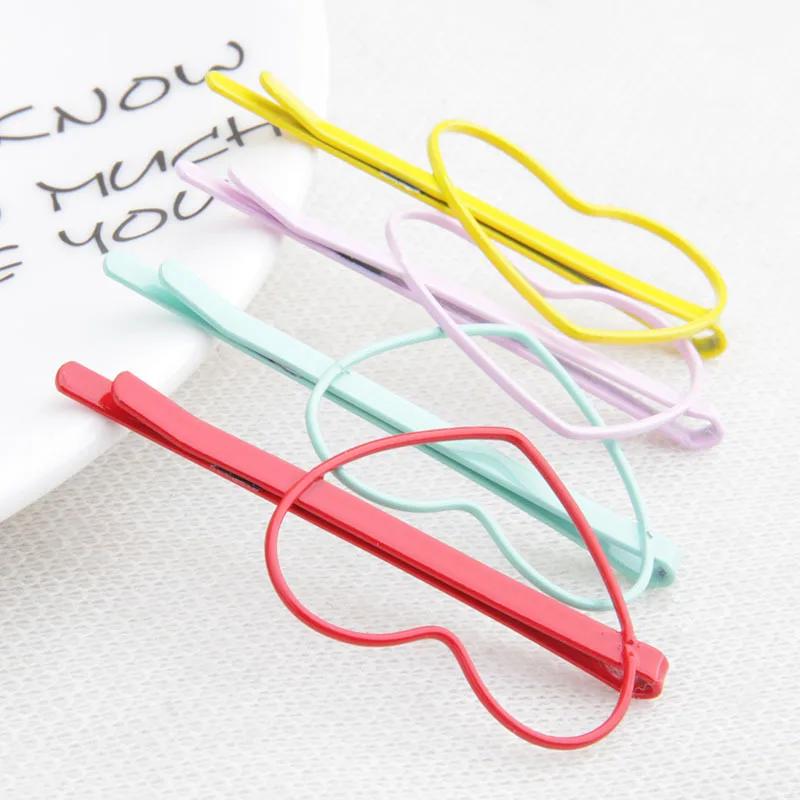 2 шт. заколка для волос ярких цветов девочек заколки в форме сердца аксессуары