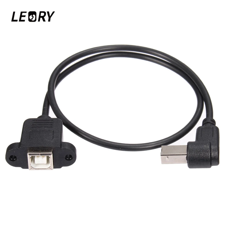LEORY 50 см USB2.0 локоть B мужчин и женщин кабель usb Тип B провода разъем Принтер Панель Крепление удлинитель винт отверстие разъем