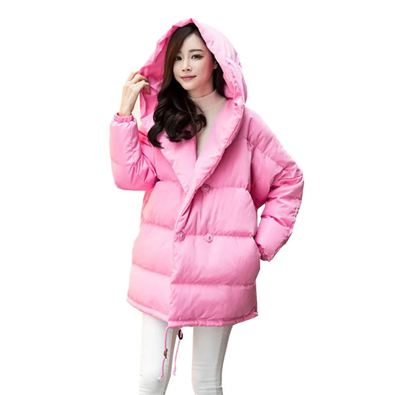 Мода 2017 г. хлеб Костюмы Для женщин 90% белого утиного пуха зимние толстые теплые