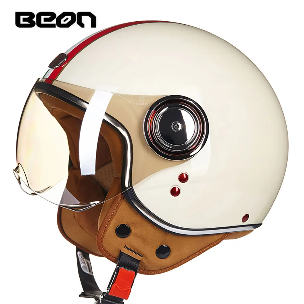BEON мотоциклетный шлем Chopper 3/4 с открытым лицом винтажный Мото Casco Capacete для мужчин и