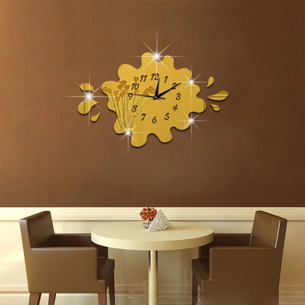 Горячая Распродажа украшение дома 3d зеркальные часы модные индивидуальные