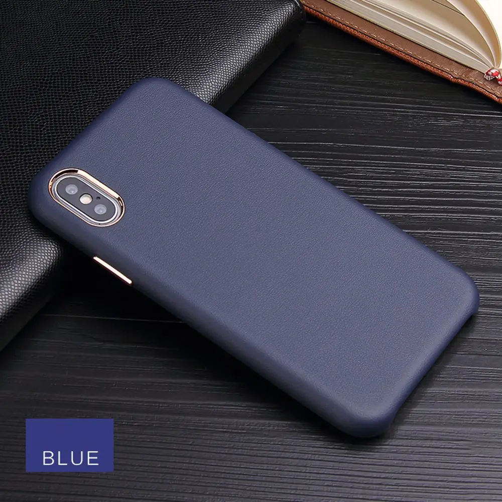 Blue No Logo Hole Кожаный чехол в стиле ретро для iPhone X XS MAX XR 8 7 Plus 6 6 S, бархатный чехол с логотипом, чехол с отверстием для iPhone 6 Plus, тонкий противоударный чехол, Fundas - Цвет: Blue No Logo Hole