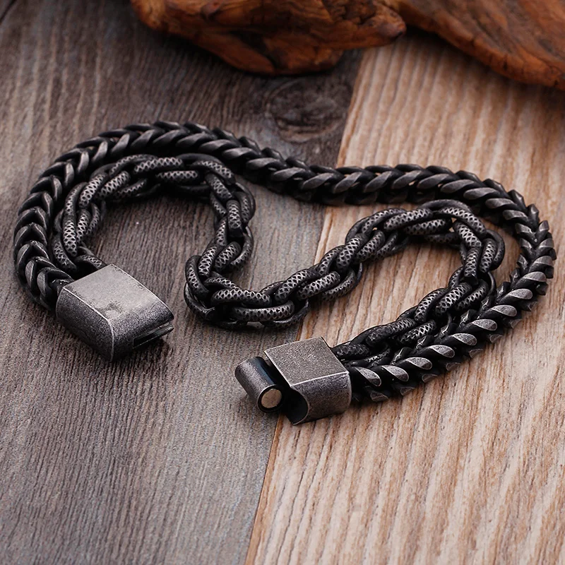 10 Inches Heavy Chain Link Stainless Steel Men's Bracelet For Men Mens Bracelets &amp Bangles 2018 Biker Jewelry Male Punk | Украшения