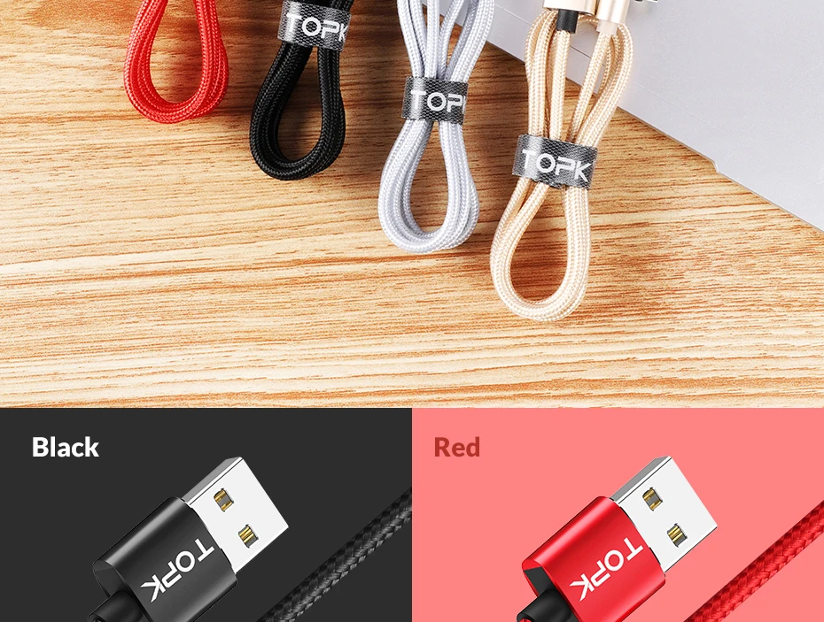 Магнитный usb-кабель TOPK l-типа для iPhone x xs Type C Micro USB для Xiaomi Samsung Galaxy S9 S8 Plus Huawei Usb C зарядный кабель