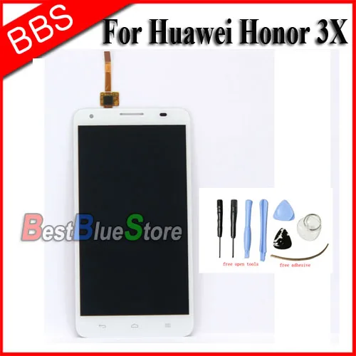 Белый для huawei Honor 3X G750 ЖК-дисплей сенсорный экран с дигитайзером в сборе +