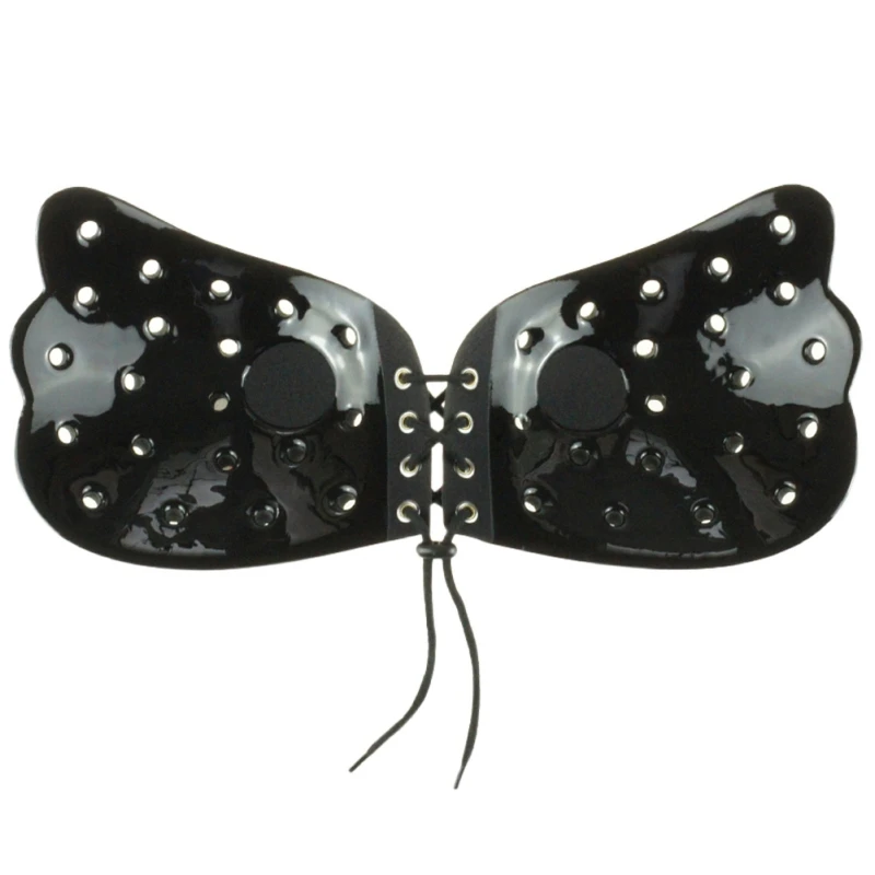 Женский Невидимый силиконовый бюстгальтер самоклеющийся без бретелек черного