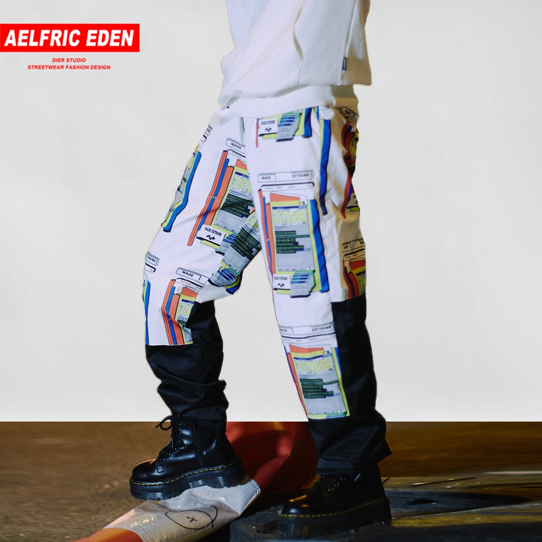 Aelfric Eden 3d принтом Цвет блок мужские брюки-карго Штаны хип-хоп Повседневное