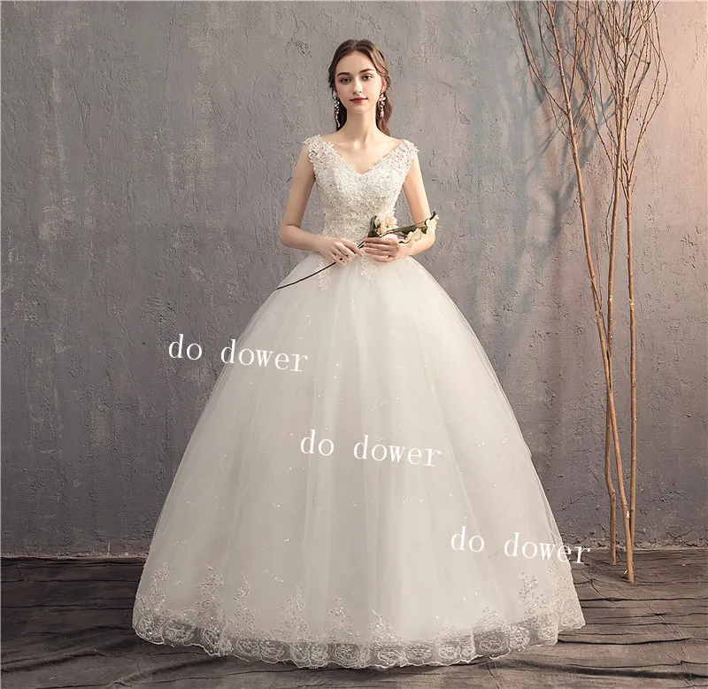 Do Dower 2019 кружевное бальное платье с v образным вырезом кружевные Простые