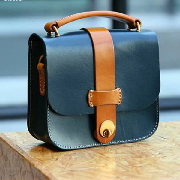 Dark Blue Bag TWTOPSE кожаная сумка для велосипеда Brompton, Аксессуары для велосипеда, ручная работа, обновленная сумка через плечо, рюкзак, прочная корзина - Цвет: Dark Blue Bag