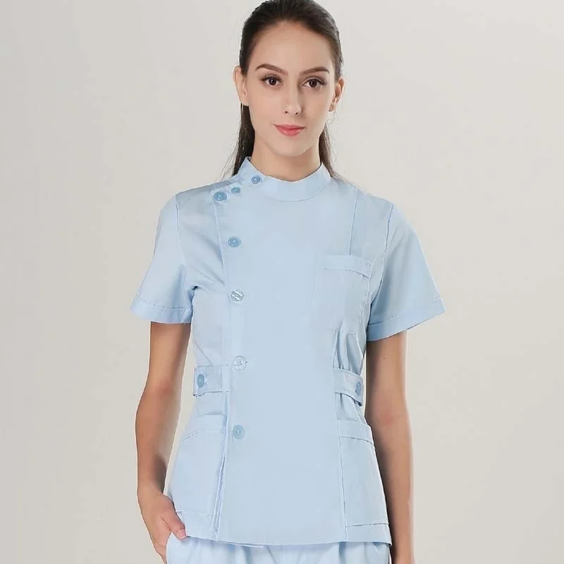 Женский модный набор из скраба медицинская униформа топ с воротником стойкой и